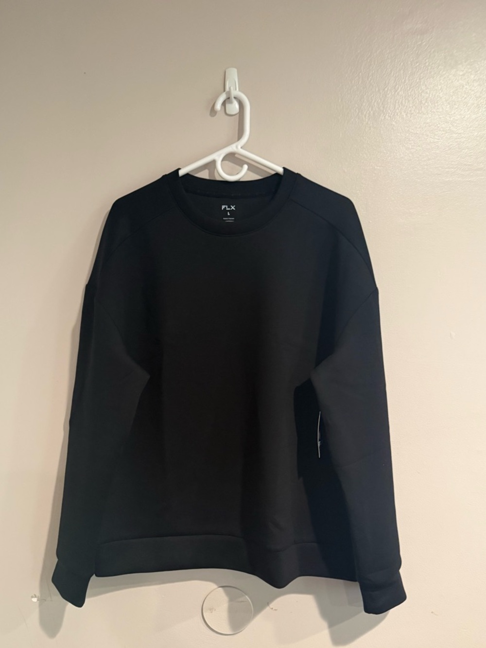FLX Men's Black Crewneck Pullover